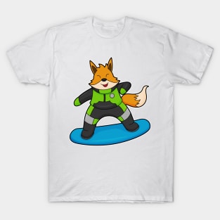 Fox as Snowboarder with Snowboard T-Shirt